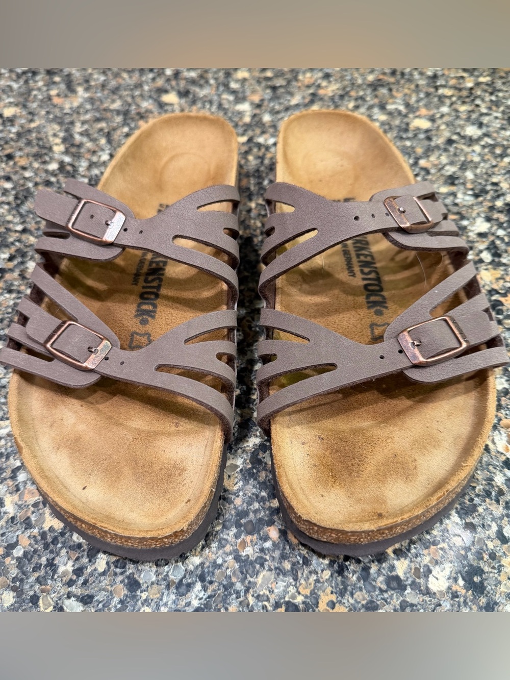 Birkenstock Brown Strappy Slide Sandals size 40/9